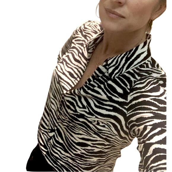 10 Crosby Derek Lam Tops - DEREK LAM 10 CROSBY Kosma Zebra Print Button Down Shirt - Crepe - EUC